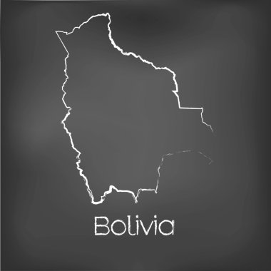 Adı ve şeklini tebeşir gemide izole ülke şekli