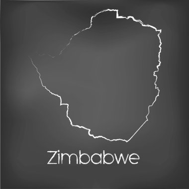 Adı ve şeklini tebeşir gemide izole ülke şekli