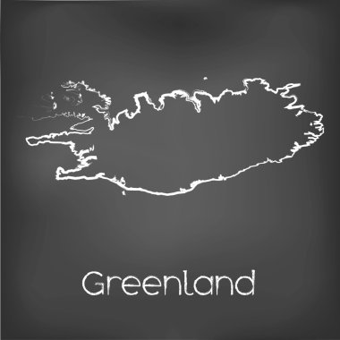 Adı ve şeklini tebeşir gemide izole ülke şekli