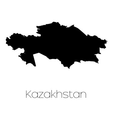 Kazakhsta ülkenin arka plan üzerinde izole ülke şekli