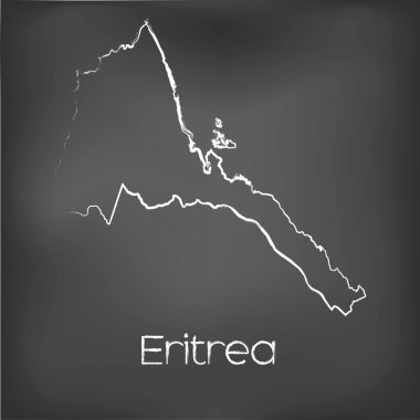 Adı ve şeklini tebeşir gemide izole ülke şekli