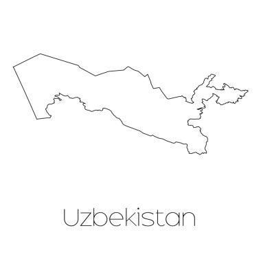 Uzbekista ülkenin arka plan üzerinde izole ülke şekli