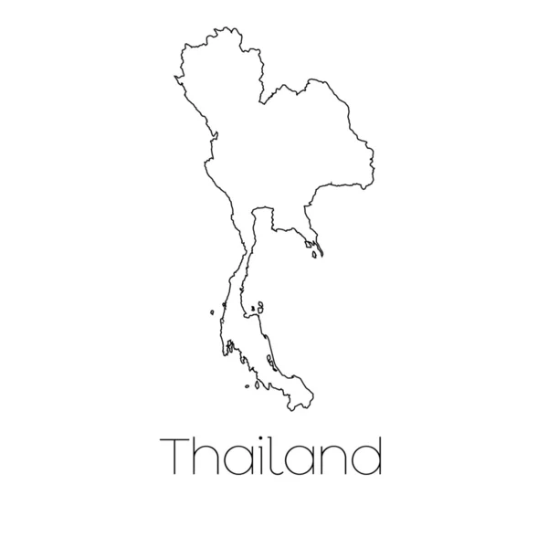 Länderform isoliert vor dem Hintergrund des Landes Thailand — Stockfoto