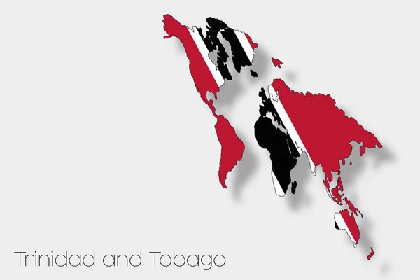 3D izometryczny flaga ilustracja kraju Trynidad i T — Zdjęcie stockowe