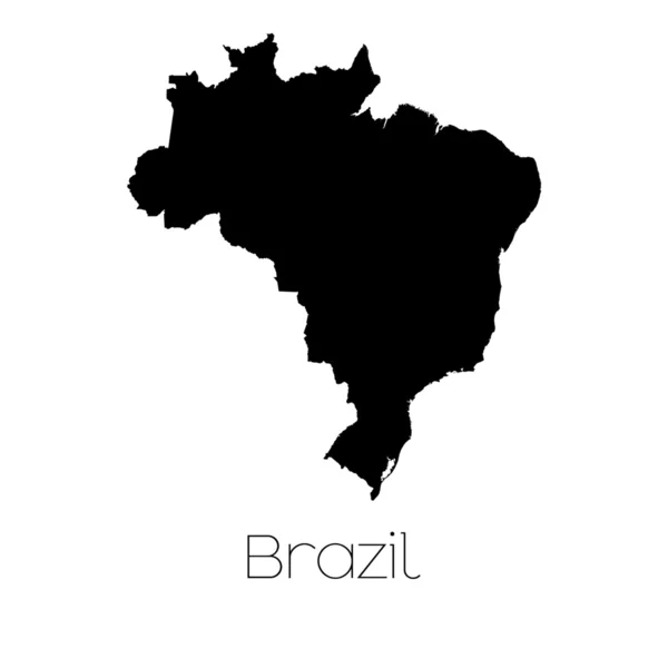 Kraju kształt na białym tle na tle kraju, Brazylia — Zdjęcie stockowe