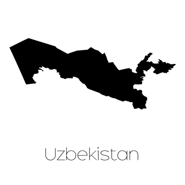 Forma del país aislado en el fondo del país de Uzbekista —  Fotos de Stock