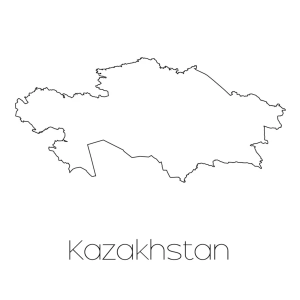 Forma del país aislado en el fondo del país de Kazajstán —  Fotos de Stock