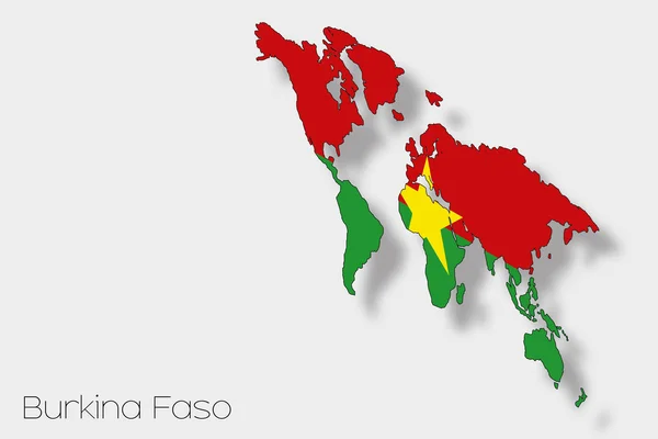 3D Isometrische vlag illustratie van het land van Burkina Faso — Stockfoto