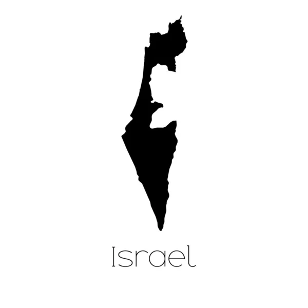 Kraju kształt na białym tle na tle kraju Izraela — Zdjęcie stockowe