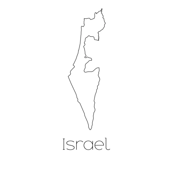 Forme du pays isolé sur fond du pays d'Israël — Photo