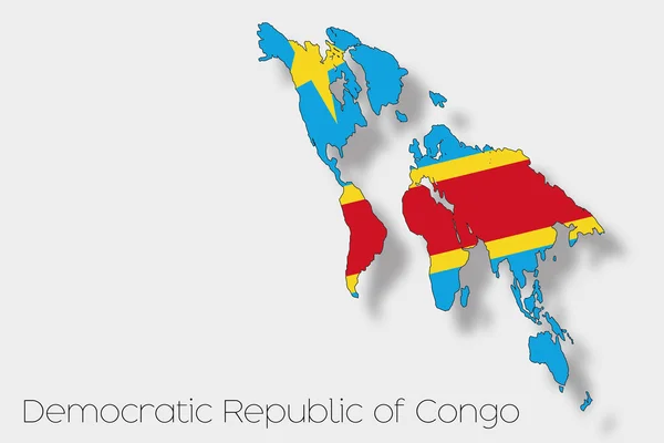 Ilustración de la bandera isométrica 3D del país de la República Democrática —  Fotos de Stock