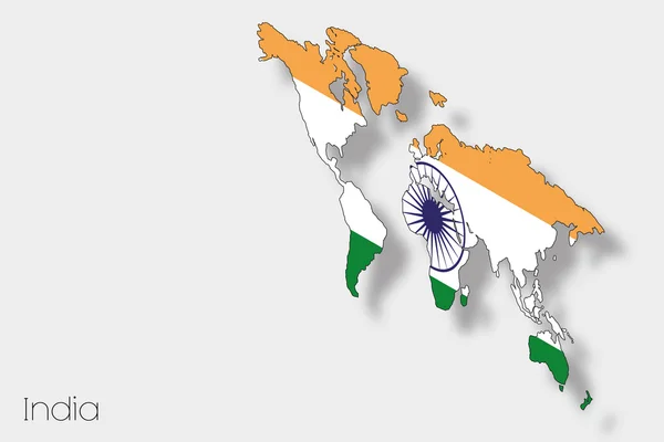 Isometric Flag Illustration 3D dari negara India — Stok Foto