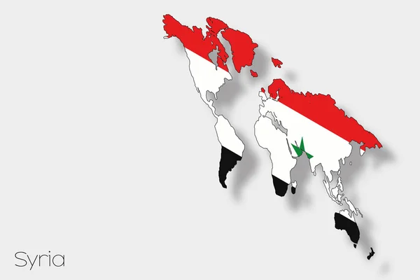 3D Isometric Flag Illustration of the country of  Syria — Stock Photo, Image