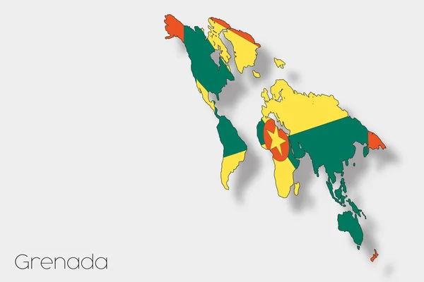 Ilustración de la bandera isométrica 3D del país de Granada —  Fotos de Stock