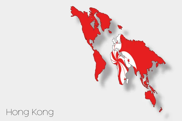 Ilustración de la bandera isométrica 3D del país de Hong Kong — Foto de Stock