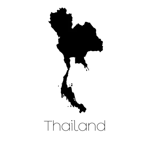 Forma del país aislado en el fondo del país de Tailandia —  Fotos de Stock