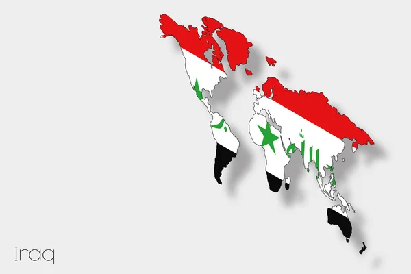 3D Isometrische vlag illustratie van het land van Irak — Stockfoto