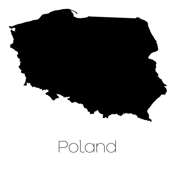Форма страны изолирована на фоне страны Польша — стоковое фото