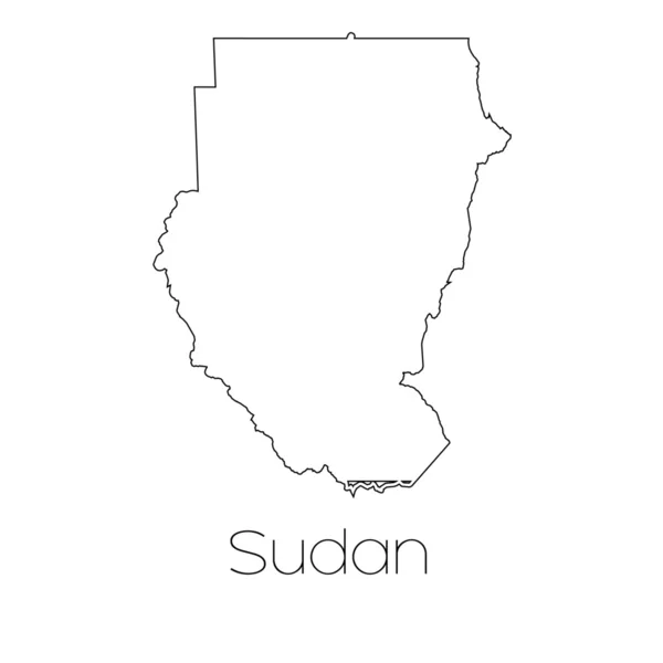 Forma del paese isolato sullo sfondo del paese del Sudan — Foto Stock