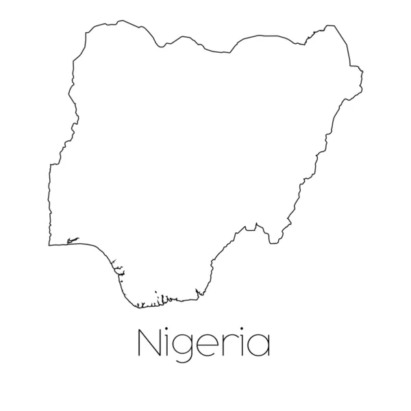 Länderform isoliert vor dem Hintergrund des Landes Nigeria — Stockfoto