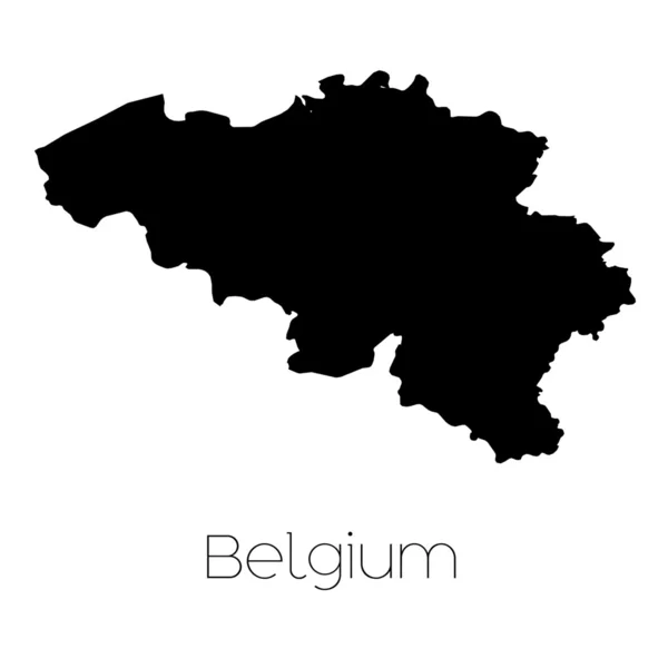 Kraju kształt na białym tle na tle kraju Belgia — Zdjęcie stockowe