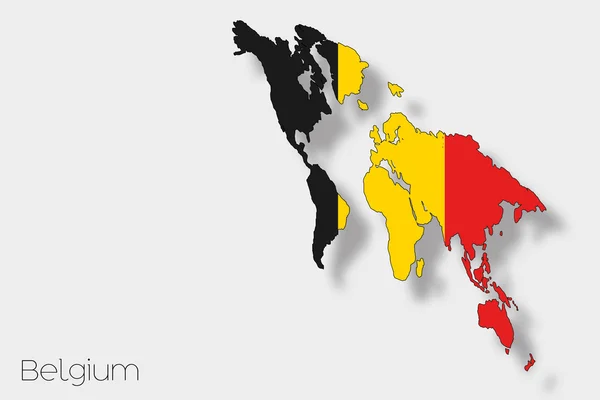 3D Isometrisk flagga Illustration av landet av Belgien — Stockfoto