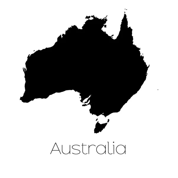 Länderform isoliert vor dem Hintergrund des Landes Australien — Stockfoto