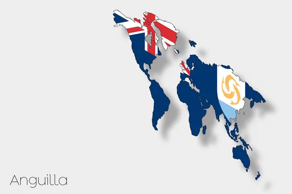 Bandeira Isométrica 3D Ilustração do país de Anguilla — Fotografia de Stock