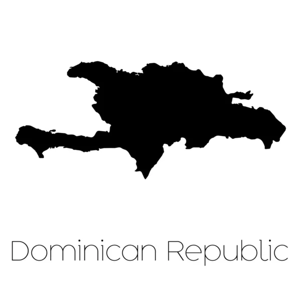 Country Shape isolated on background of the country of Dominican — Stock Photo, Image