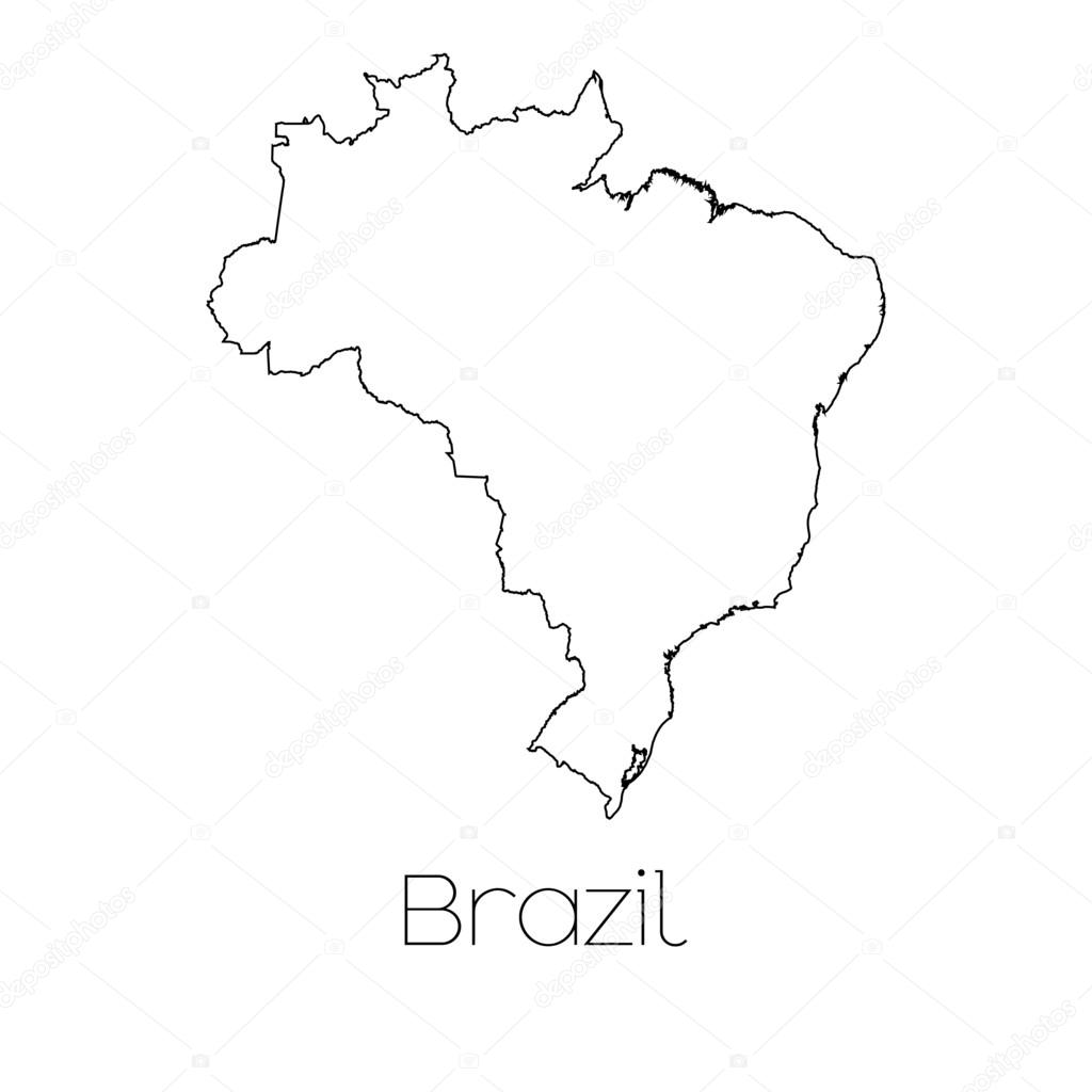 Country Shape isolated on background of the country of Brazil