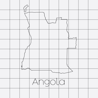 Angola ülke şekli ile kare arka plan