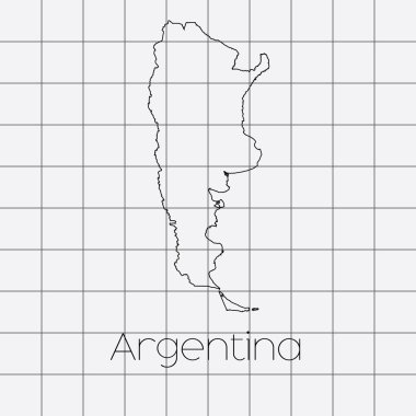 Arjantin ülke şekli ile kare arka plan