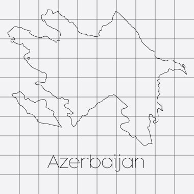 Azerbaycan'ın ülke şeklinde kare arka plan