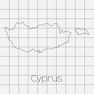 Kıbrıs ülke şekli ile kare arka plan
