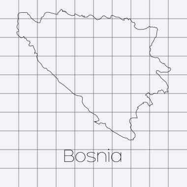 Bosna ülkenin şekli ile kare arka plan