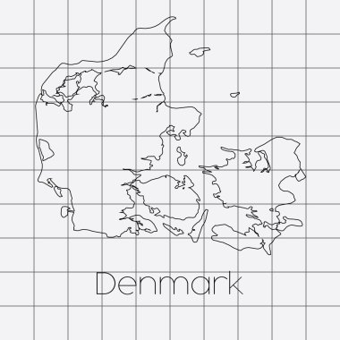 Danimarka ülke şekli ile kare arka plan