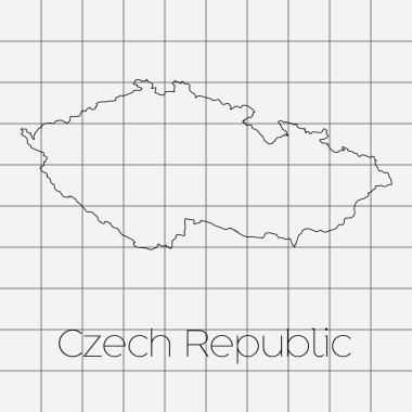Çek Cumhuriyeti ülke şekli ile kare arka plan