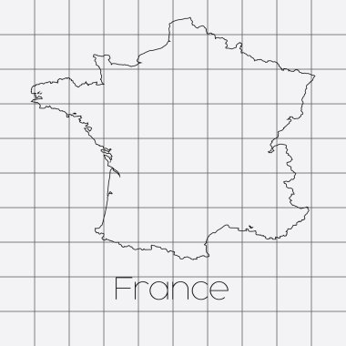 Fransa ülke şekli ile kare arka plan