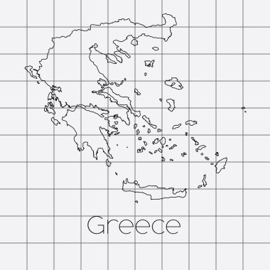Yunanistan ülke şekli ile kare arka plan