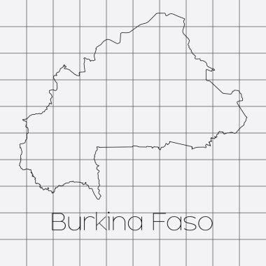 Burkina Faso ülke şekli ile kare arka plan