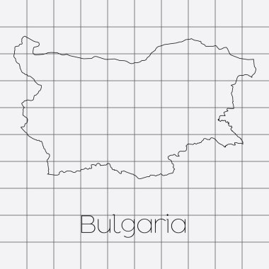 Bulgaristan ülke şekli ile kare arka plan