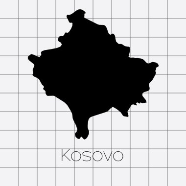 Kosova'nın ülke şeklinde kare arka plan