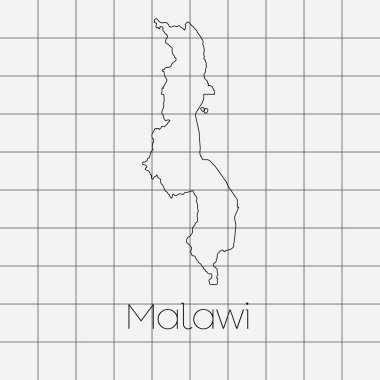 Malavi ülke şekli ile kare arka plan