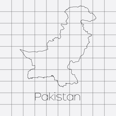 Pakistan ülke şekli ile kare arka plan