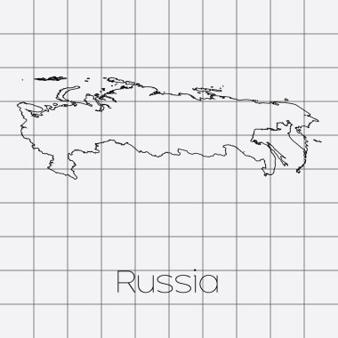 Rusya ülke şekli ile kare arka plan