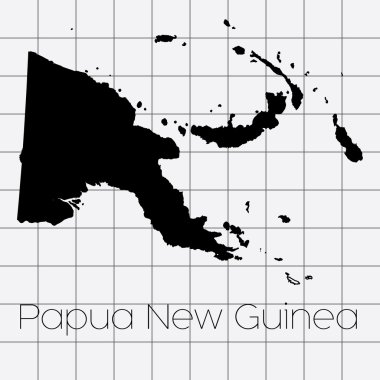 Papua Yeni Gine ülke şekli ile kare arka plan
