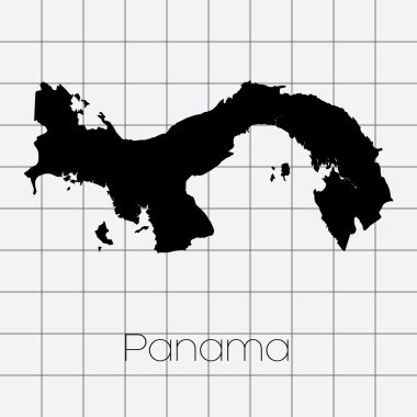 Panama ülke şekli ile kare arka plan