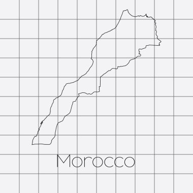 Fas ülke şekli ile kare arka plan
