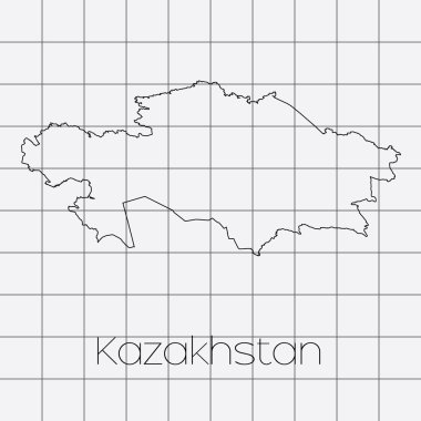 Kazakistan ülke şekli ile kare arka plan