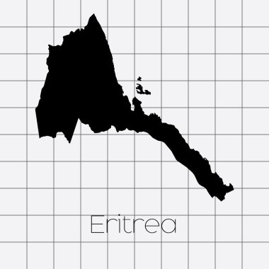 Eritre ülke şekli ile kare arka plan